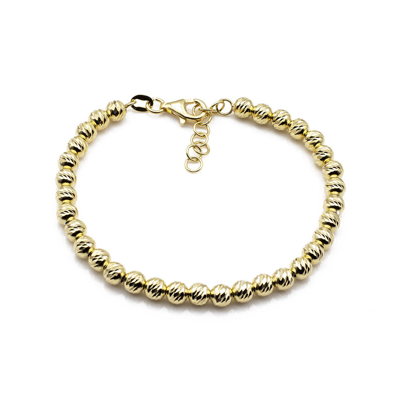 bracciale a sfere diamantate da donna in argento placcato oro 18 kt - via condotti store