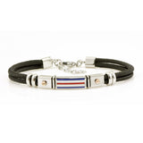 bracciale da uomo con bandierine nautiche in corda e acciaio - via condotti store