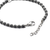 chiusura regolabile del bracciale da uomo con sfere e ancora in acciaio grigio - via condotti store