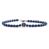 bracciale con palline e ancora in acciaio blu - via condotti store