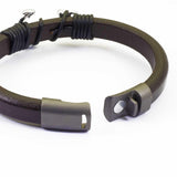 Bracciale da uomo in Acciaio e Cuoio marrone - via condotti store