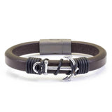 Bracciale da uomo in Acciaio e Cuoio marrone - via condotti store
