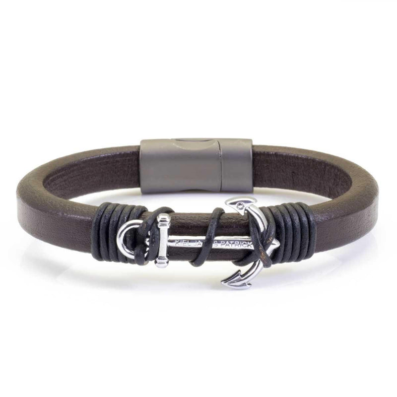 Bracciale da uomo in Acciaio e Cuoio marrone - via condotti store