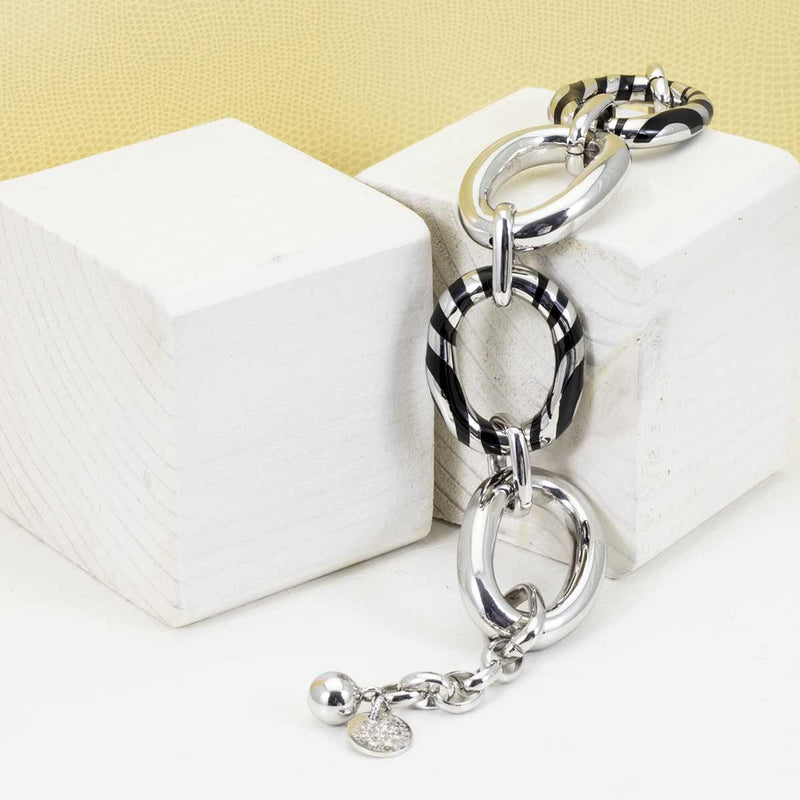 Bracciale da donna in Argento e Resina nera - via condotti store