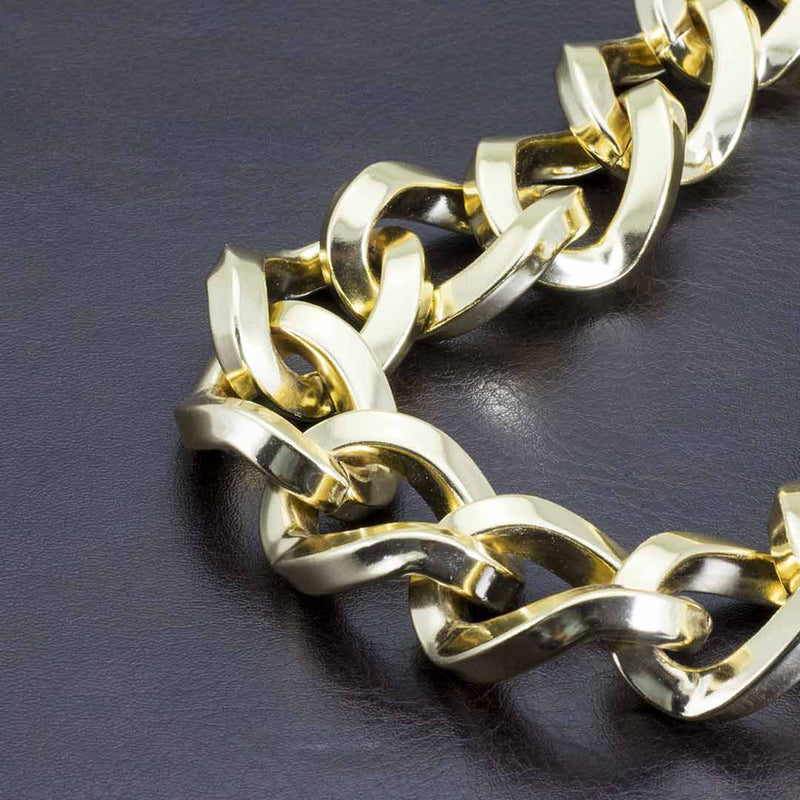 bracciale da donna con catena grumetta quadra placcato oro francesca bianchi design - via condotti store