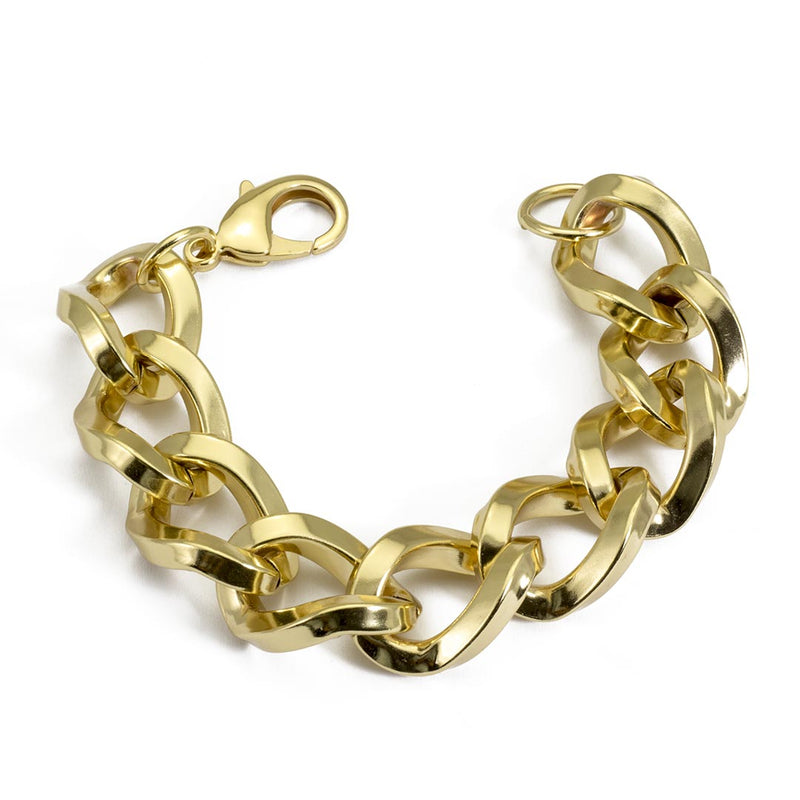 bracciale da donna con catena grumetta quadra placcato oro francesca bianchi design - via condotti store