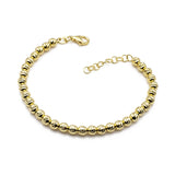 chiusura regolabile del bracciale a sfere diamantate da donna in argento placcato oro - via condotti store