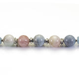 bracciale in pietre dure e argento con morganite e acquamarina naturale - via condotti store