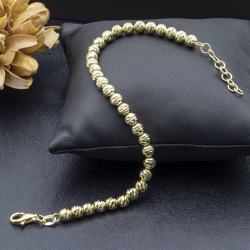 bracciale a sfere diamantate da donna in argento placcato oro - via condotti store