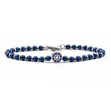 bracciale con palline e timone in acciaio blu - via condotti store