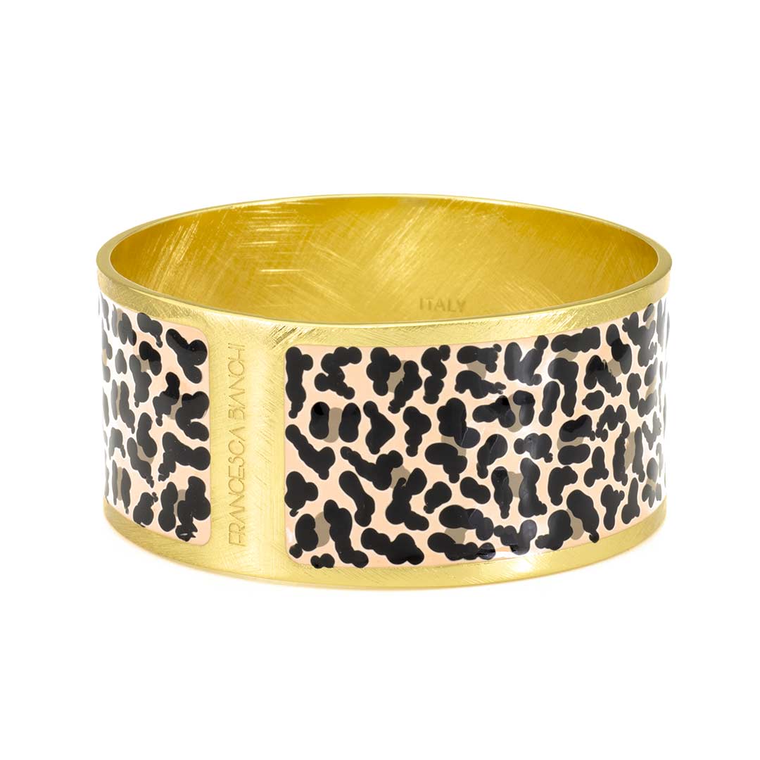 Bracciale smaltato a mano Francesca Bianchi Design effetto leopardato - via condotti store