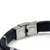 Chiusura del bracciale uomo con timone marino in acciaio e pelle - via condotti store