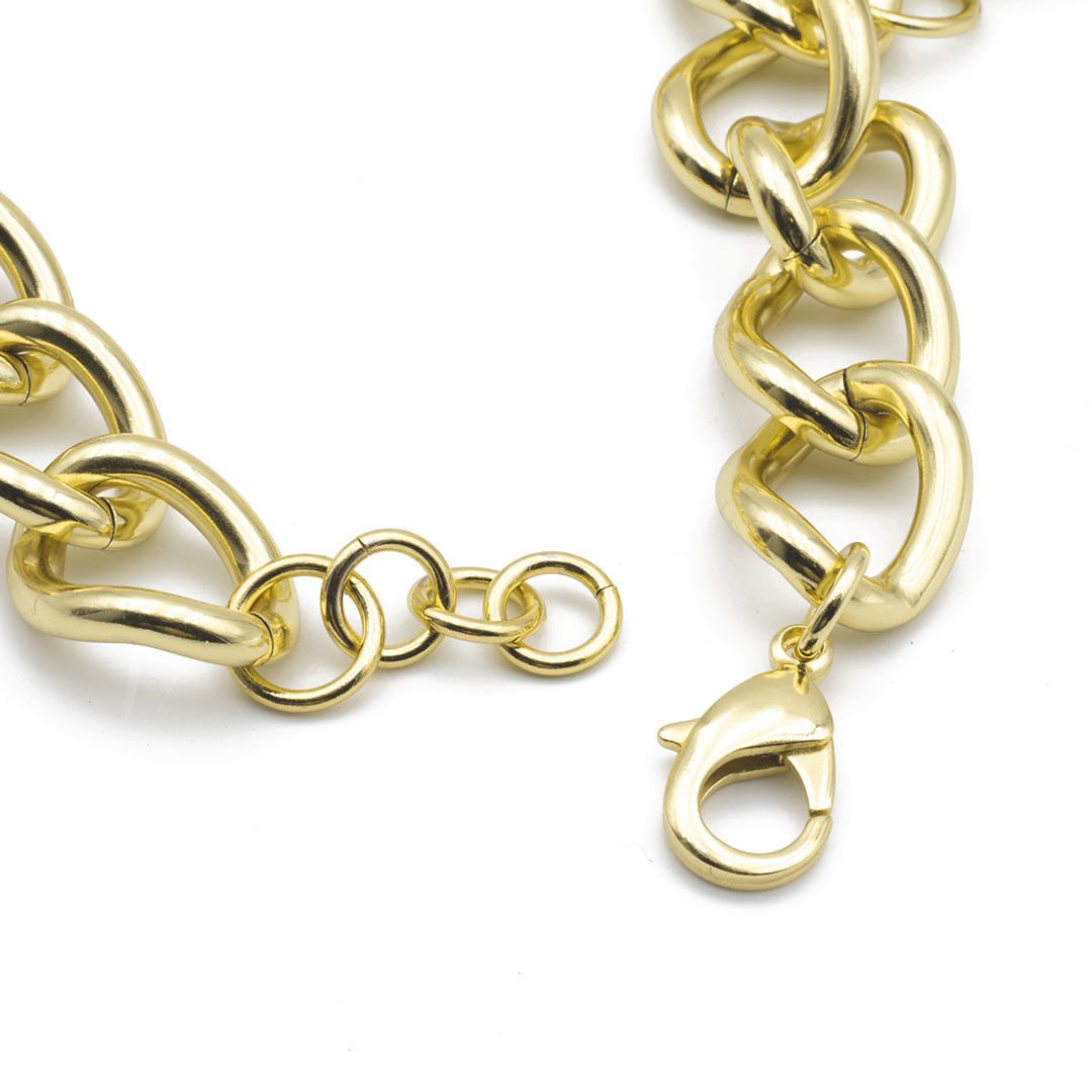 chiusura regolabile della collana da donna placcata oro con catena a maglia massiccia e sette sfere francesca bianchi design - via condotti store