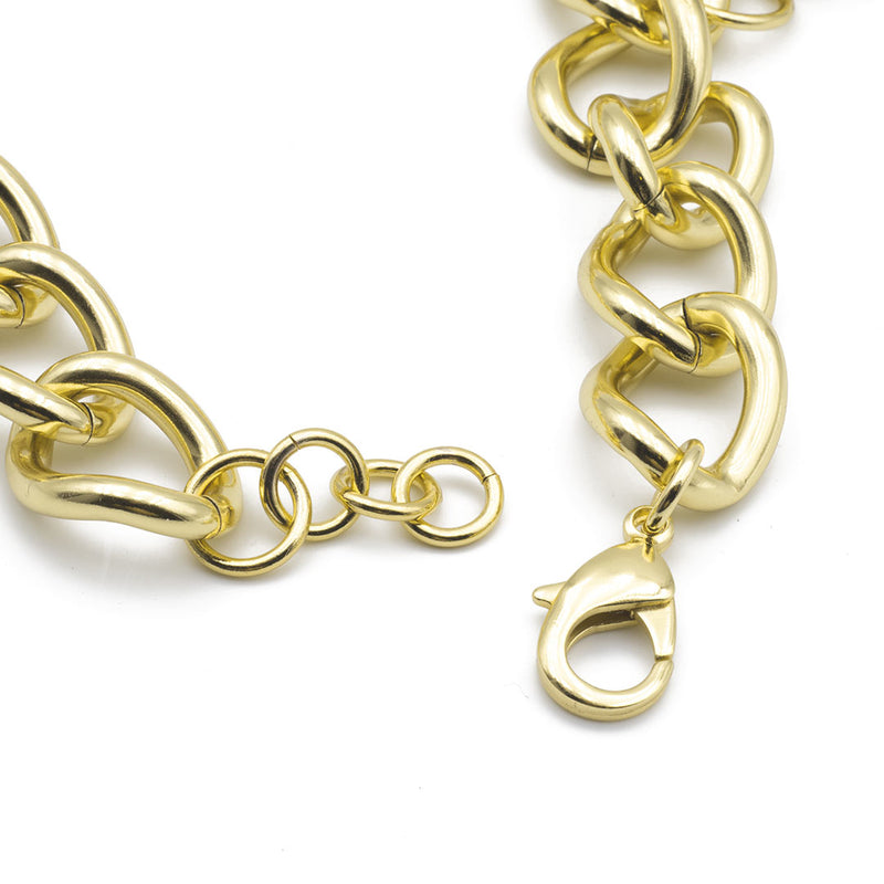 chiusura regolabile della collana da donna placcata oro con catena a maglia massiccia e sette sfere francesca bianchi design - via condotti store