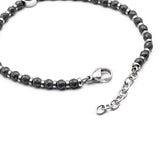 chiusura regolabile del bracciale da uomo con sfere e timone in acciaio grigio - via condotti store