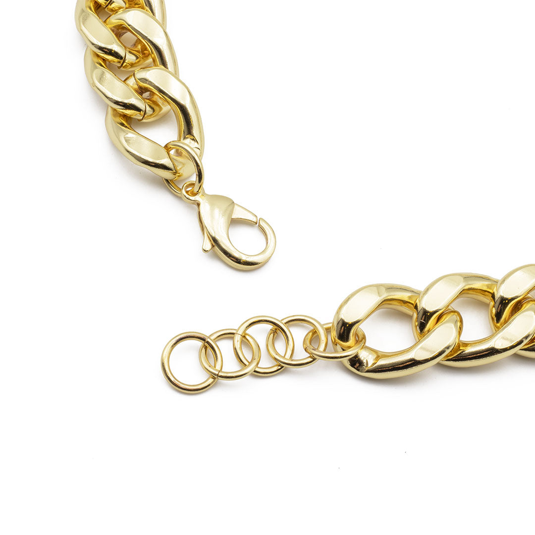 chiusura regolabile della collana girocollo da donna con catena placcata oro e smalti colorati francesca bianchi design - via condotti store