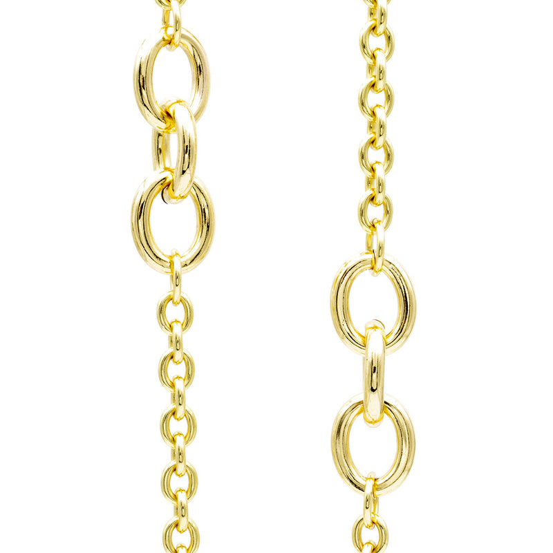 particolare della catena in bronzo placcato oro - via condotti store