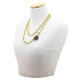 collana da donna con moneta 500 lire e catena a maglia ovale in bronzo placcato oro Francesca Bianchi Design - Via Condotti Store