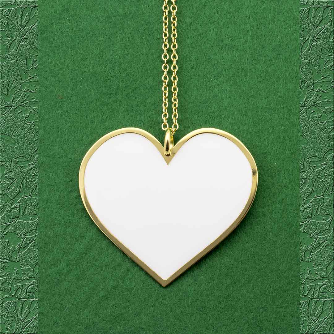 collana da donna francesca bianchi design con catena e pendente a cuore bianco placcato oro - via condotti store