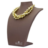 collana da donna catena a sfere in bronzo placcato oro francesca bianchi design su manichino - via condotti store