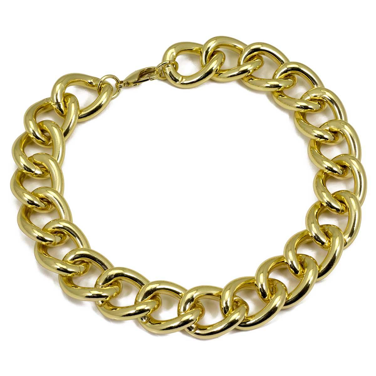 collana da donna catena maglia groumette in bronzo placcato oro Francesca Bianchi Design - Via Condotti Store