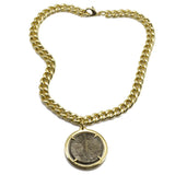 collana da donna placcata oro Francesca Bianchi Design con catena a maglia groumette e pendente con la riproduzione del dollaro - Via Condotti Store