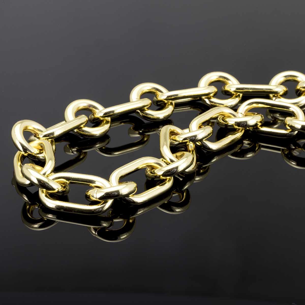 bracciale da donna con catena a maglia alternata in bronzo placcato oro Francesca Bianchi Design - Via Condotti Store