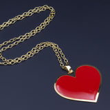 collana da donna francesca bianchi design con catena dorata e pendente a cuore rosso in bronzo placcato oro - via condotti store