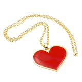collana da donna francesca bianchi design con catena e pendente a cuore rosso in bronzo placcato oro - via condotti store