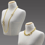 collana lunga o doppio giro francesca bianchi design in brpnzo placcata oro su manichini - via condotti store