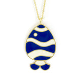 collana Francesca Bianchi Design da donna con catena e pendente pesce blu e bianco in bronzo placcato oro  - Via Condotti Store