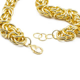 chiusura regolabile della collana girocollo da donna con catena bizantina placcata oro francesca bianchi design - via condotti store
