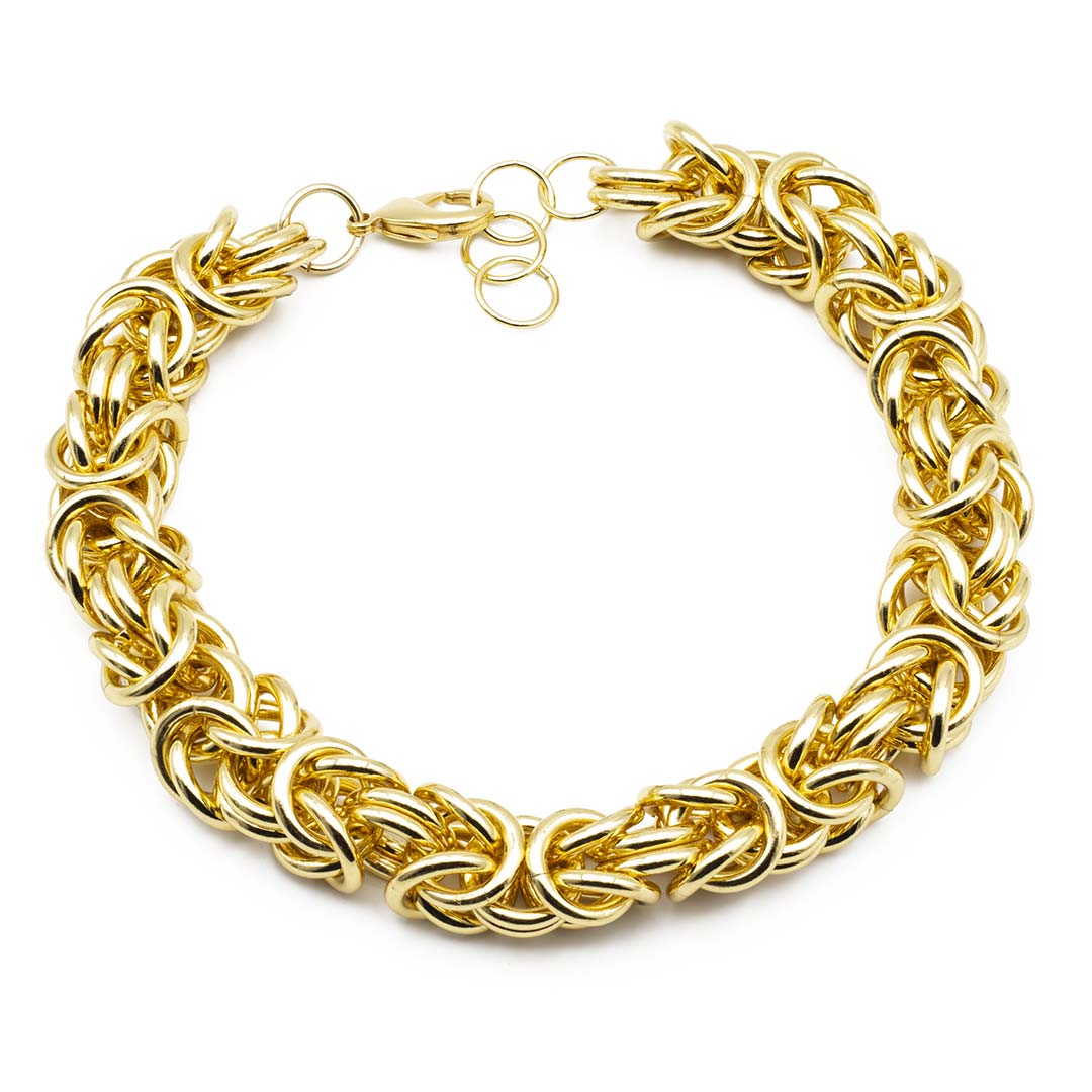 collana girocollo da donna con catena bizantina placcata oro francesca bianchi design - via condotti store