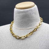 collana girocollo con catena a maglia alternata in bronzo placcato oro francesca bianchi design - via condotti store