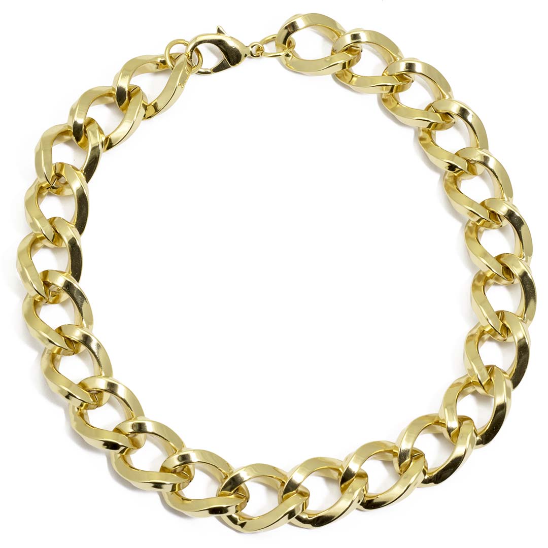 collana da donna con catena grumetta quadra placcata oro francesca bianchi design - via condotti store