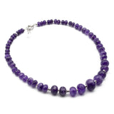 collana in ametista naturale a decrescere e argento 925 rodiato - via condotti store