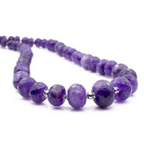 collana in ametista naturale e argento 925 rodiato - via condotti store