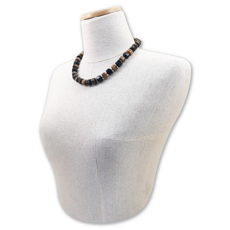Collana in Argento con Onice e Occhio di Tigre - via condotti store
