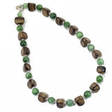 collana etnica in argento e pietre dure semipreziose giada e ebano - via condotti store