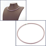 collana girocollo in argento 925 e silicone colorato rosa - via condotti store