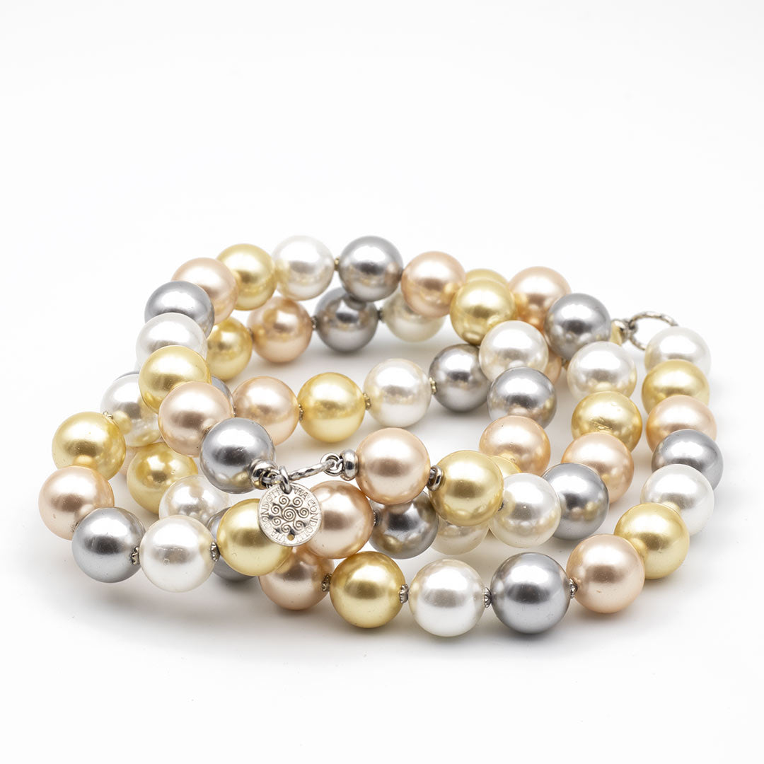 Collana in argento e perle shell muticolore - via condotti store