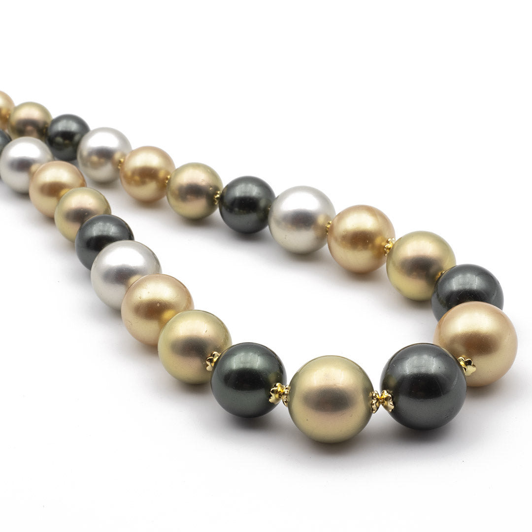 Collana in argento e perle shell muticolore - via condotti store