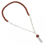 collana lunga in corniola naturale con catena in argento 925 rodiato - via condotti store