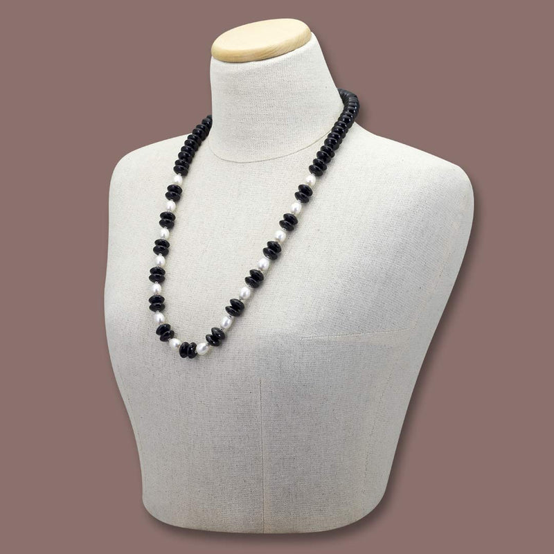 Collana in Argento con Onice e Perle - via condotti store