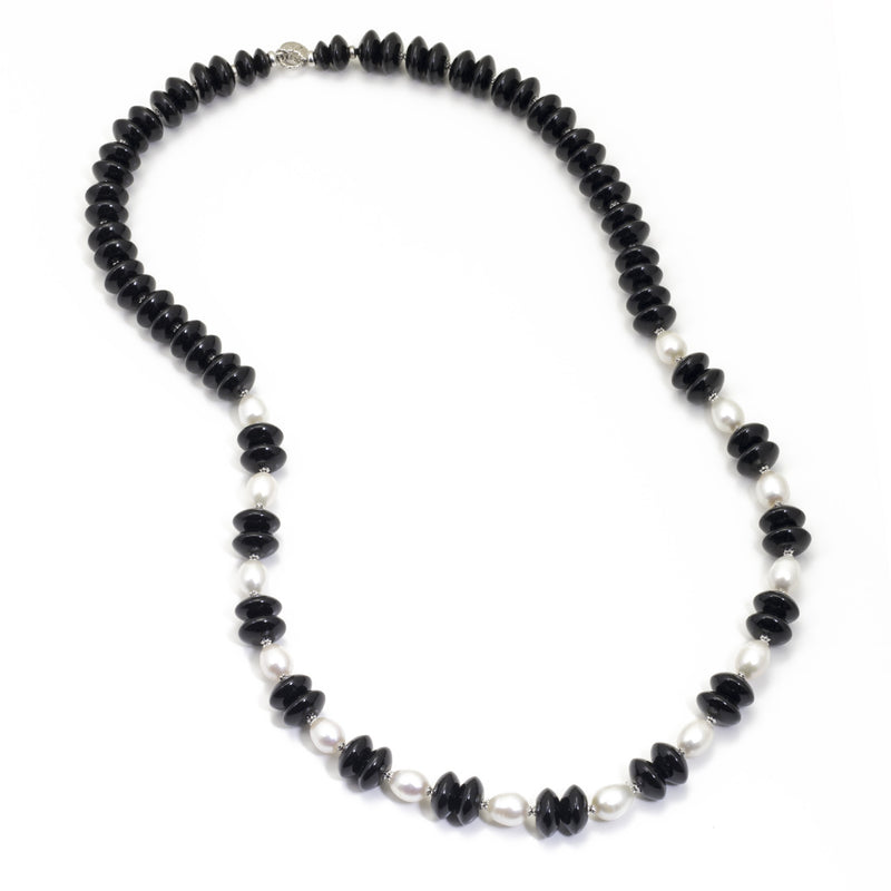 Collana in Argento con Onice e Perle - via condotti store