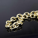 particolare del bracciale da donna con catena a maglia ovale in bronzo placcato oro Francesca Bianchi Design - Via Condotti Store