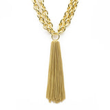 collana da donna placcata oro con catena a maglia massiccia e nappina pendente francesca bianchi design - via condotti store