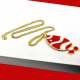 collana Francesca Bianchi Design da donna con catena e pendente pesce rosso e bianco in bronzo placcato oro  - Via Condotti Store