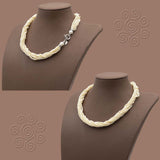 Collana torchon 8 fili di perle naturali in argento su manichino - via condotti store