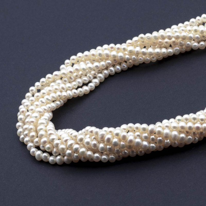 Collana torchon 8 fili di perle naturali e argento - via condotti store